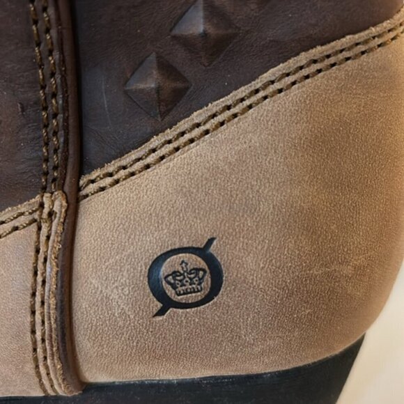 Born Damen Cowgirl Rodeo Beige Leather Zip Western Ankle Booties Women's size 6 - Picture 9 of 13